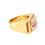 Chunky Ruby and Diamond Ring-Charlotte Sayers Antique Jewellery