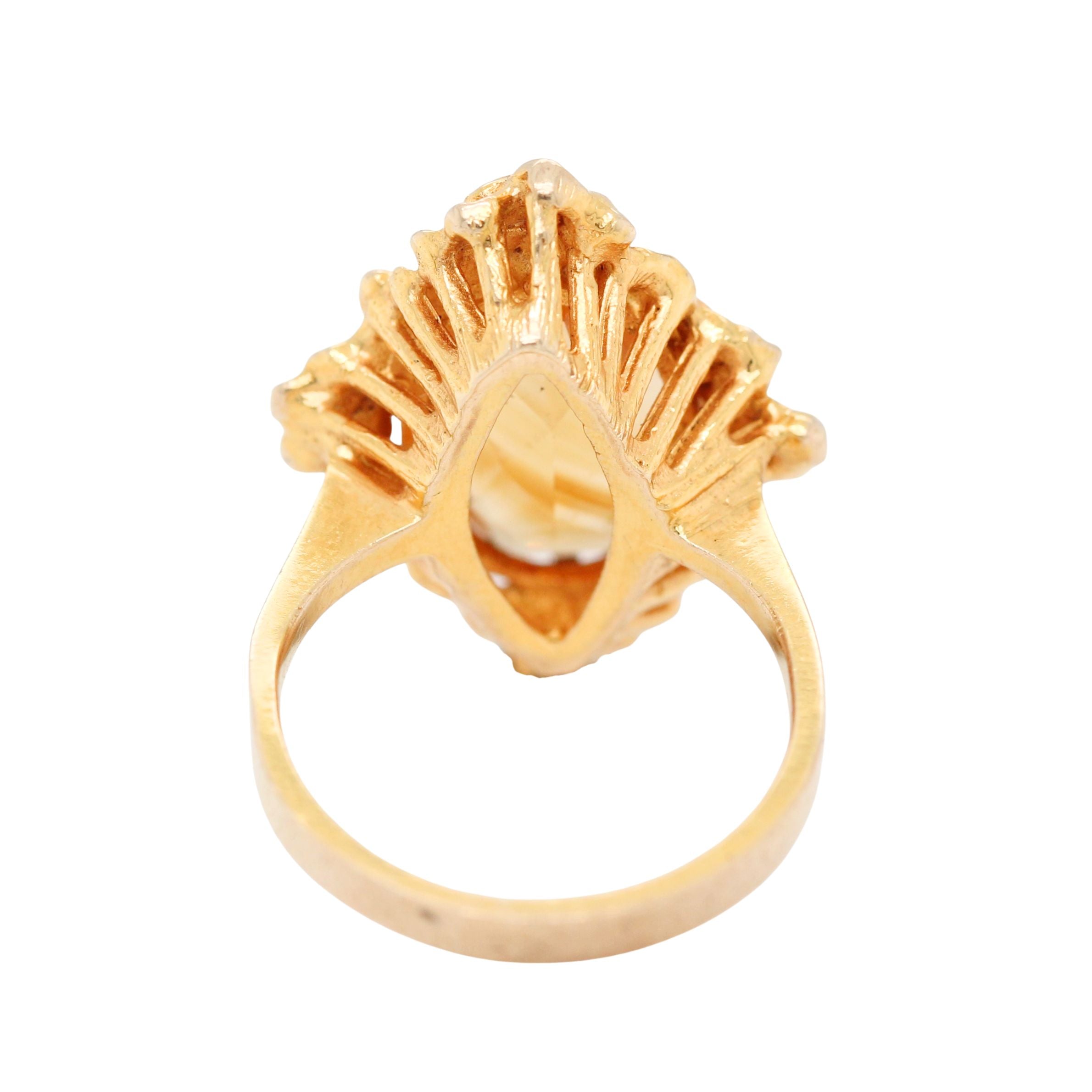 Citrine Cocktail Ring-Charlotte Sayers Antique Jewellery