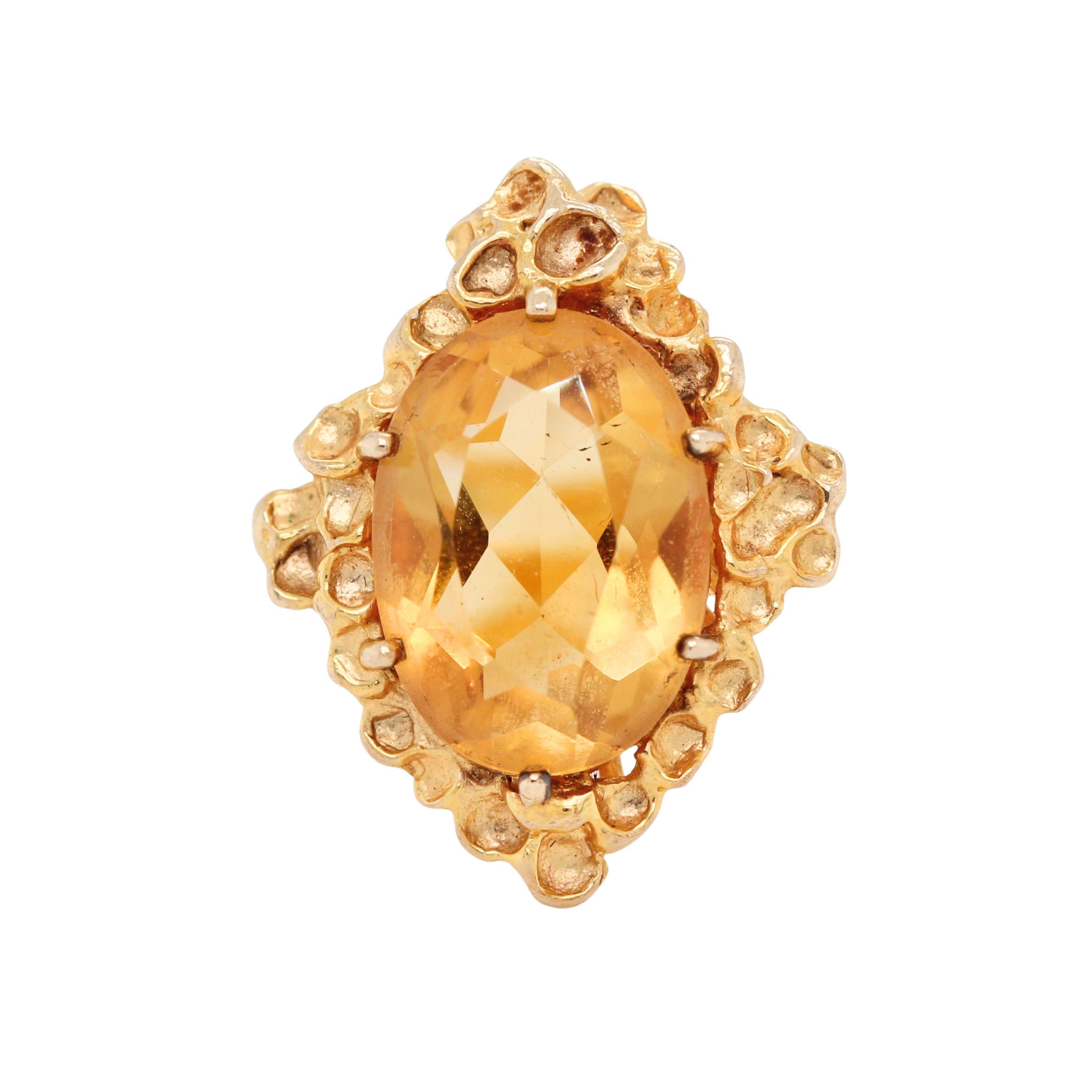 Citrine Cocktail Ring-Charlotte Sayers Antique Jewellery