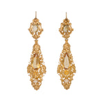 Citrine Drop Earrings-Charlotte Sayers Antique Jewellery