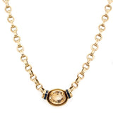 Citrine and Sapphire Necklace-Charlotte Sayers Antique Jewellery