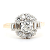 Cluster and Baguette Diamond Ring-Charlotte Sayers Antique Jewellery