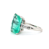 Colombian Emerald Diamond Ring-Charlotte Sayers Antique Jewellery