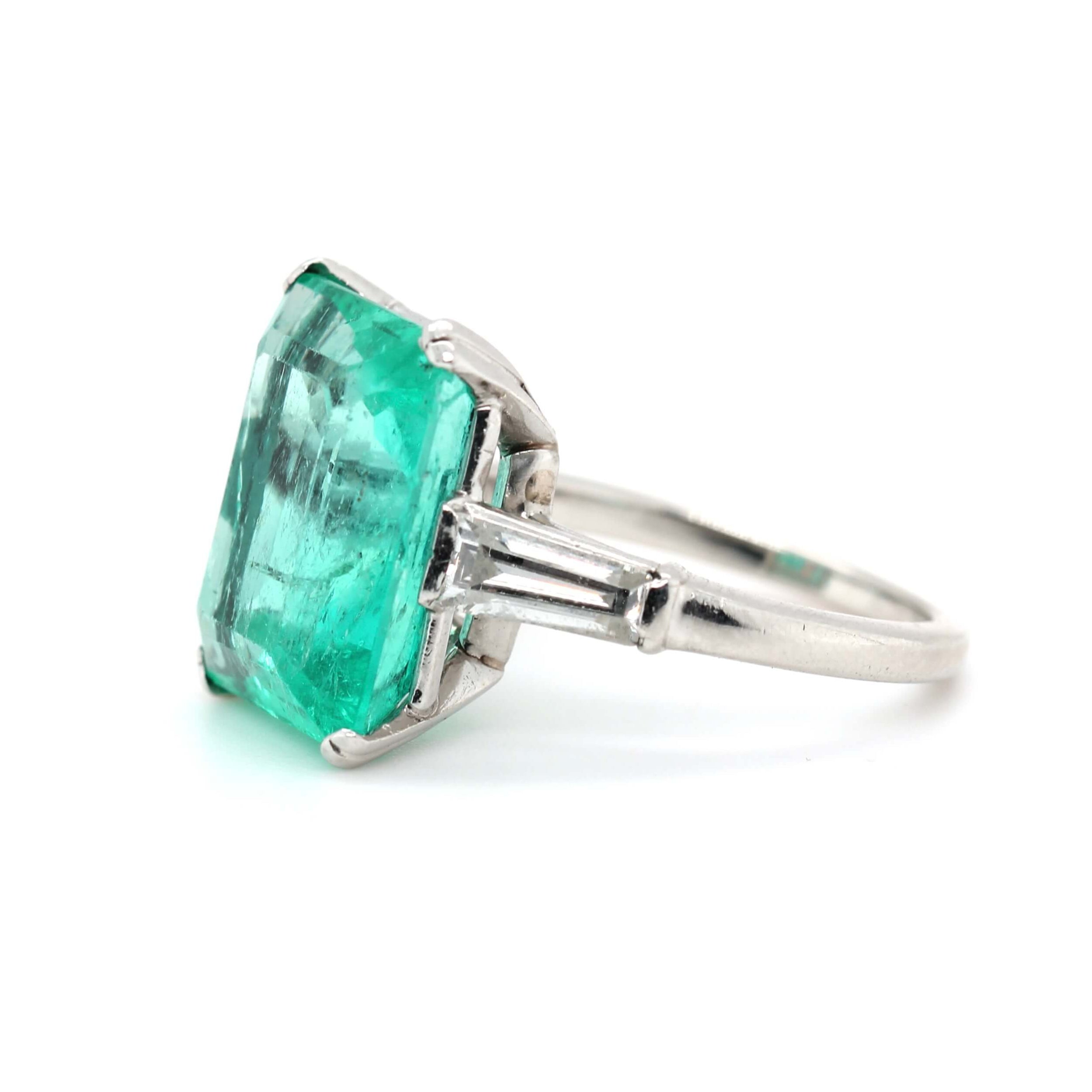 Colombian Emerald Diamond Ring-Charlotte Sayers Antique Jewellery