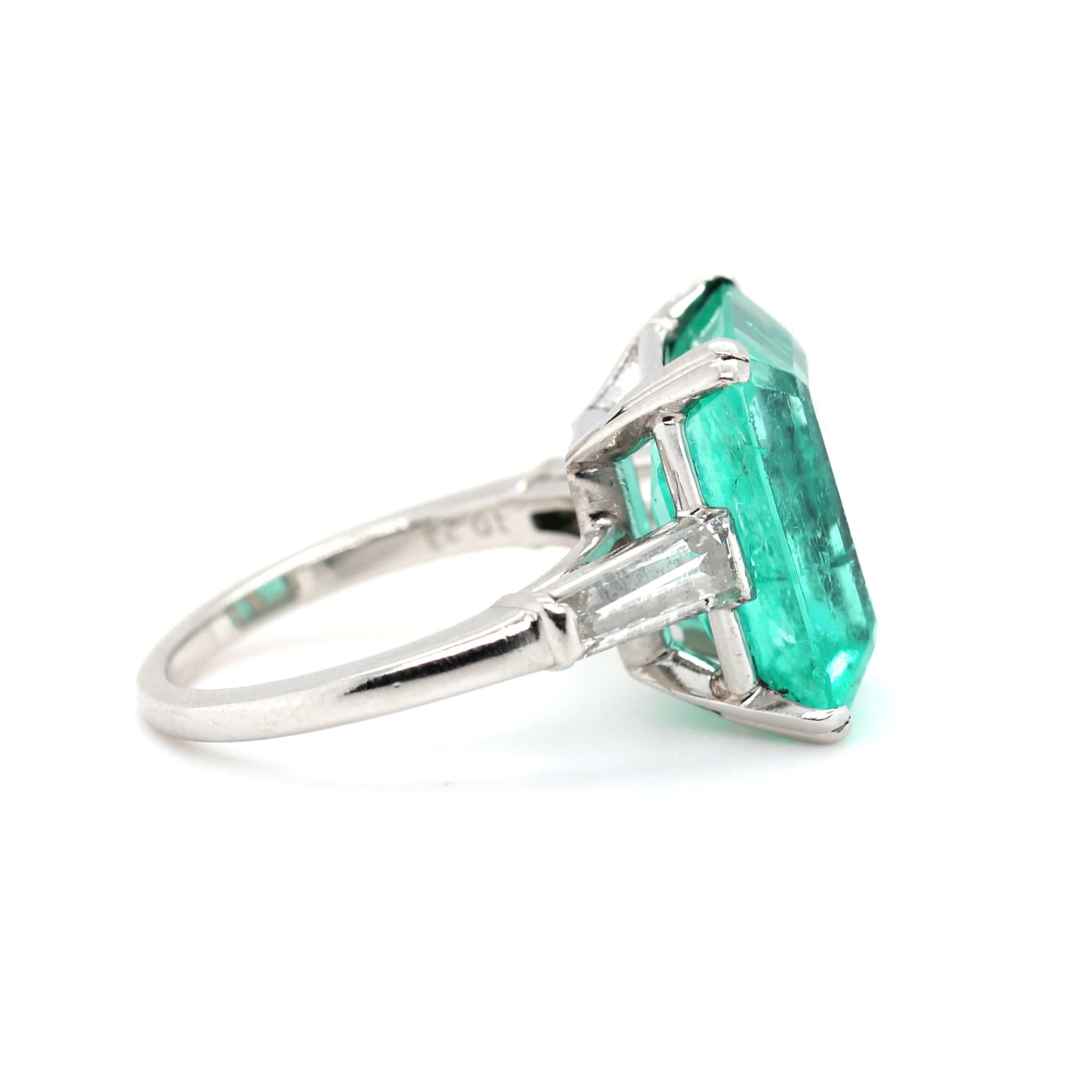 Colombian Emerald Diamond Ring-Charlotte Sayers Antique Jewellery