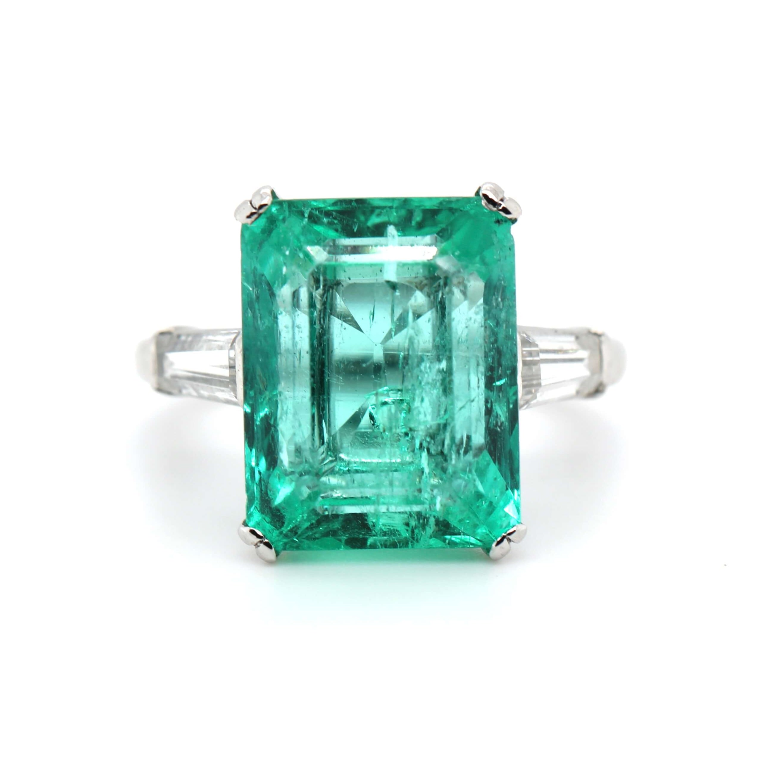 Colombian Emerald Diamond Ring-Charlotte Sayers Antique Jewellery