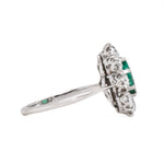 Colombian Emerald and Diamond Cluster Ring-Charlotte Sayers Antique Jewellery