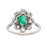 Colombian Emerald and Diamond Cluster Ring-Charlotte Sayers Antique Jewellery