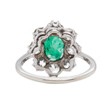 Colombian Emerald and Diamond Cluster Ring-Charlotte Sayers Antique Jewellery