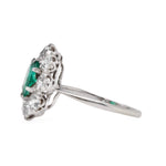 Colombian Emerald and Diamond Cluster Ring-Charlotte Sayers Antique Jewellery