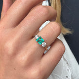 Colombian Emerald and Diamond Ring-Charlotte Sayers Antique Jewellery