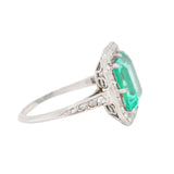 Colombian Emerald and Diamond Ring-Charlotte Sayers Antique Jewellery