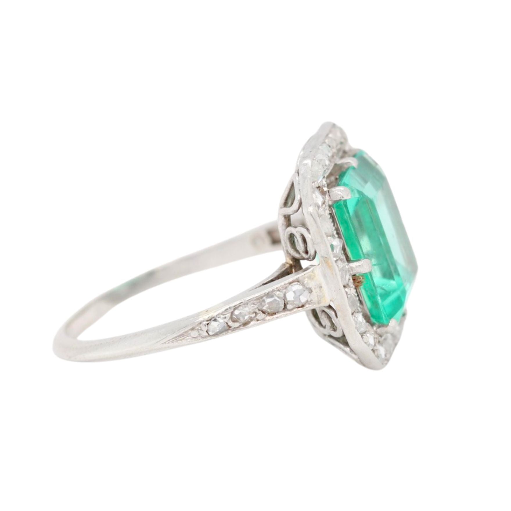 Colombian Emerald and Diamond Ring-Charlotte Sayers Antique Jewellery
