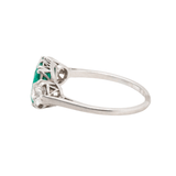 Colombian Emerald and Diamond Ring-Charlotte Sayers Antique Jewellery