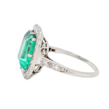 Colombian Emerald and Diamond Ring-Charlotte Sayers Antique Jewellery