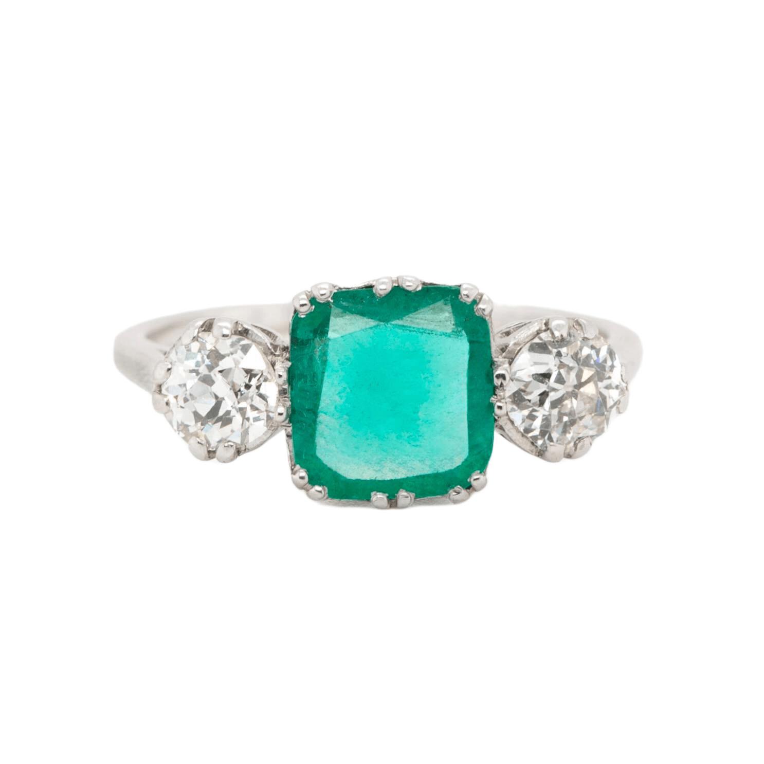 Colombian Emerald and Diamond Ring-Charlotte Sayers Antique Jewellery