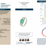 Colombian Emerald and Diamond Three Stone Ring-Charlotte Sayers Antique Jewellery