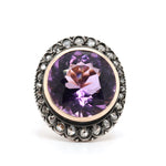 Continental Amethyst and Rose Diamond Ring-Charlotte Sayers Antique Jewellery