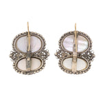 Coque De Perle and Pyrite Earrings-Charlotte Sayers Antique Jewellery