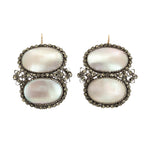 Coque De Perle and Pyrite Earrings-Charlotte Sayers Antique Jewellery