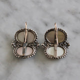 Coque De Perle and Pyrites Earrings-Charlotte Sayers Antique Jewellery