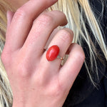 Coral and Diamond Ring-Charlotte Sayers Antique Jewellery