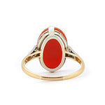 Coral and Diamond Ring-Charlotte Sayers Antique Jewellery