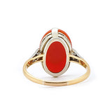 Coral and Diamond Ring-Charlotte Sayers Antique Jewellery