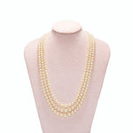 Cultured Pearl Three Row Necklace-Charlotte Sayers Antique Jewellery