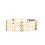 Cultured Pearl and Diamond Bracelet-Charlotte Sayers Antique Jewellery