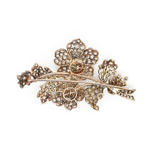 Victorian Diamond Flower Brooch