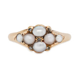 Georgian Natural Pearl and Diamond Ring