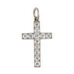 Deco Diamond Cross Pendant-Charlotte Sayers Antique Jewellery