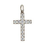 Deco Diamond Cross Pendant-Charlotte Sayers Antique Jewellery