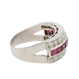 Deco Ruby Diamond Ring-Charlotte Sayers Antique Jewellery