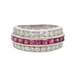 Deco Ruby Diamond Ring-Charlotte Sayers Antique Jewellery