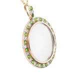 Demantoid Garnet Diamond Pendant-Charlotte Sayers Antique Jewellery