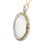 Demantoid Garnet Diamond Pendant-Charlotte Sayers Antique Jewellery