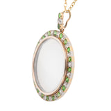 Demantoid Garnet Diamond Pendant-Charlotte Sayers Antique Jewellery