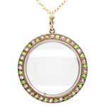 Demantoid Garnet Diamond Pendant-Charlotte Sayers Antique Jewellery