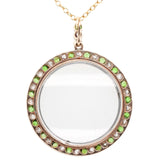 Demantoid Garnet Diamond Pendant-Charlotte Sayers Antique Jewellery
