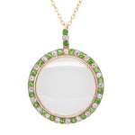Demantoid Garnet Diamond Pendant-Charlotte Sayers Antique Jewellery