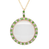 Demantoid Garnet Diamond Pendant-Charlotte Sayers Antique Jewellery