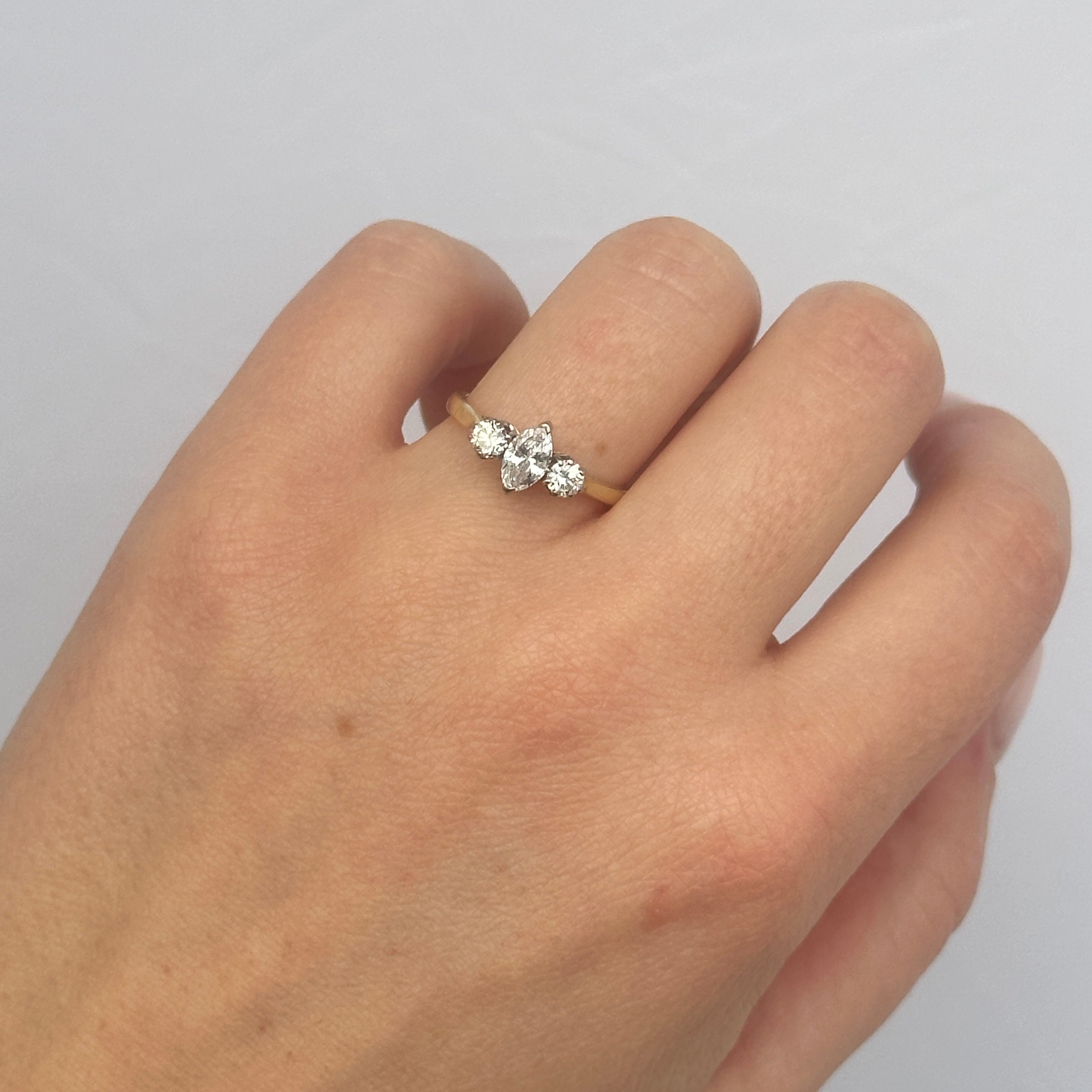 Diamond 3 Stone Ring-Charlotte Sayers Antique Jewellery