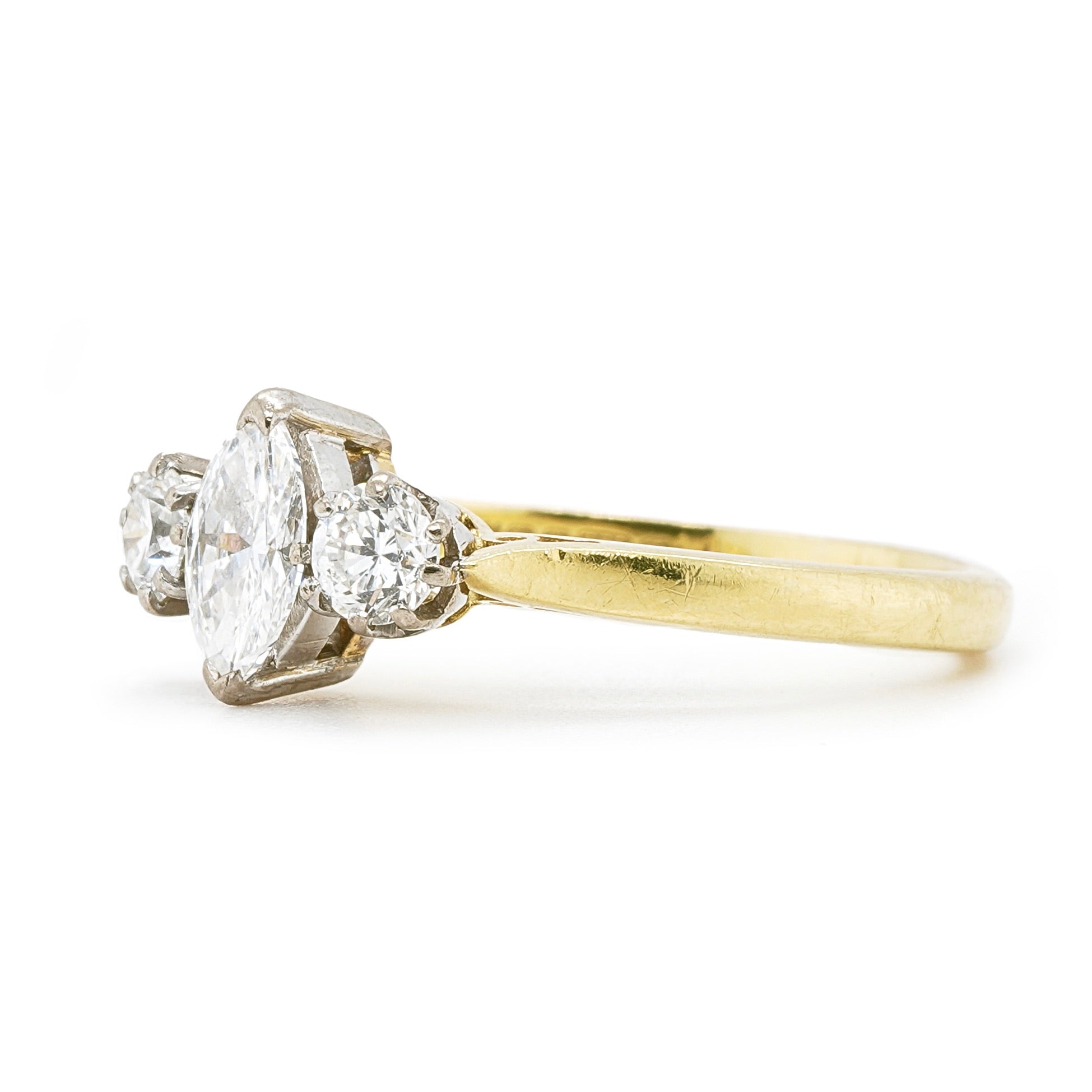 Diamond 3 Stone Ring-Charlotte Sayers Antique Jewellery