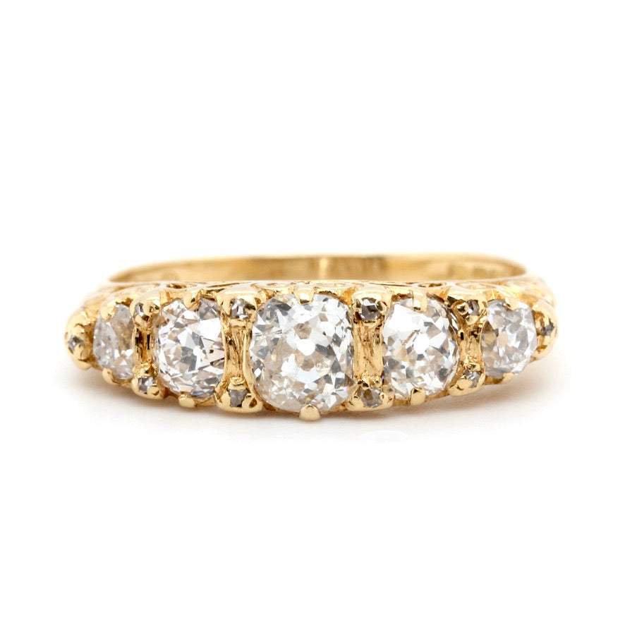 Diamond 5 Stone Ring-Charlotte Sayers Antique Jewellery