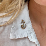 Diamond Anchor Brooch-Charlotte Sayers Antique Jewellery