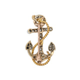 Diamond Anchor Brooch-Charlotte Sayers Antique Jewellery