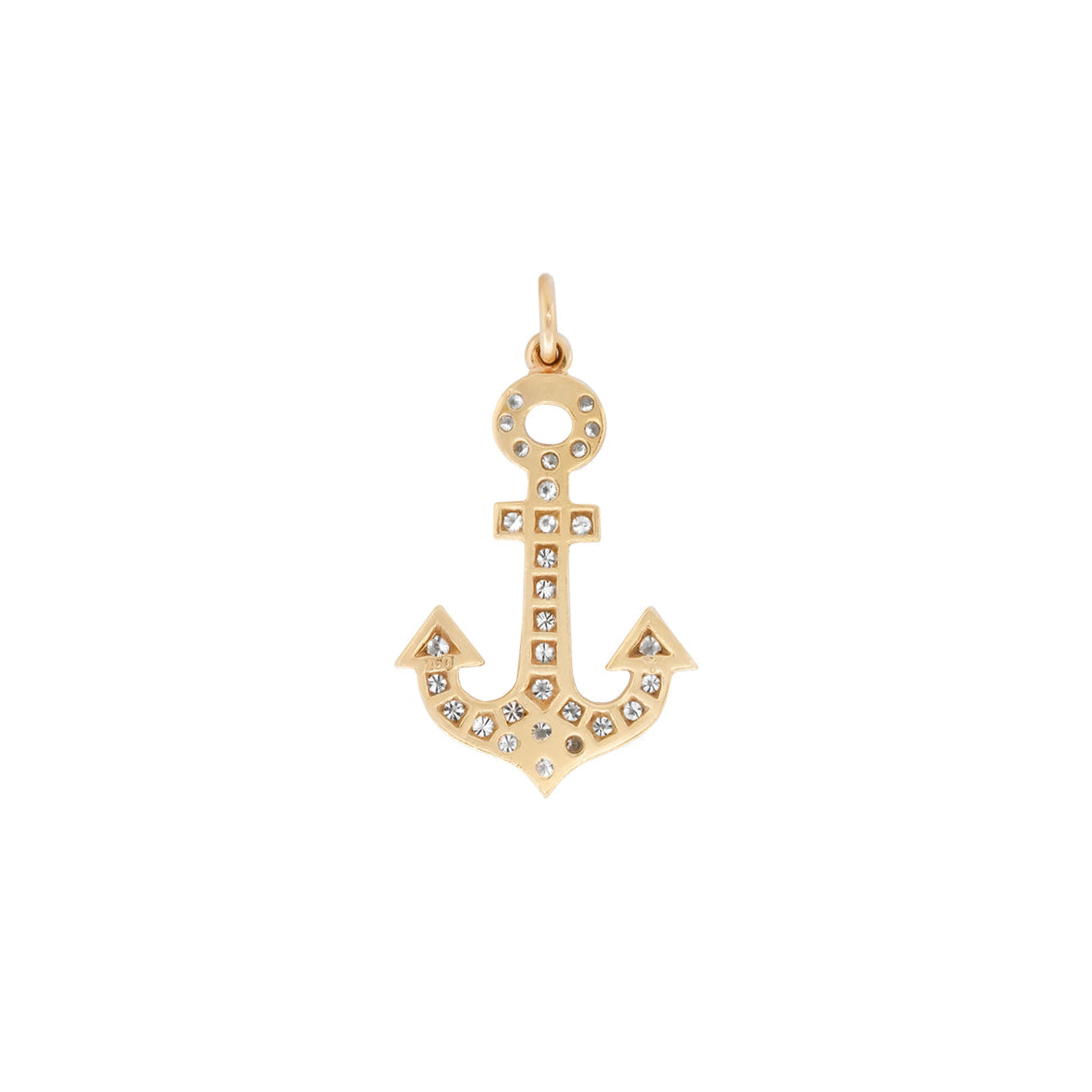 Diamond Anchor Pendant-Charlotte Sayers Antique Jewellery