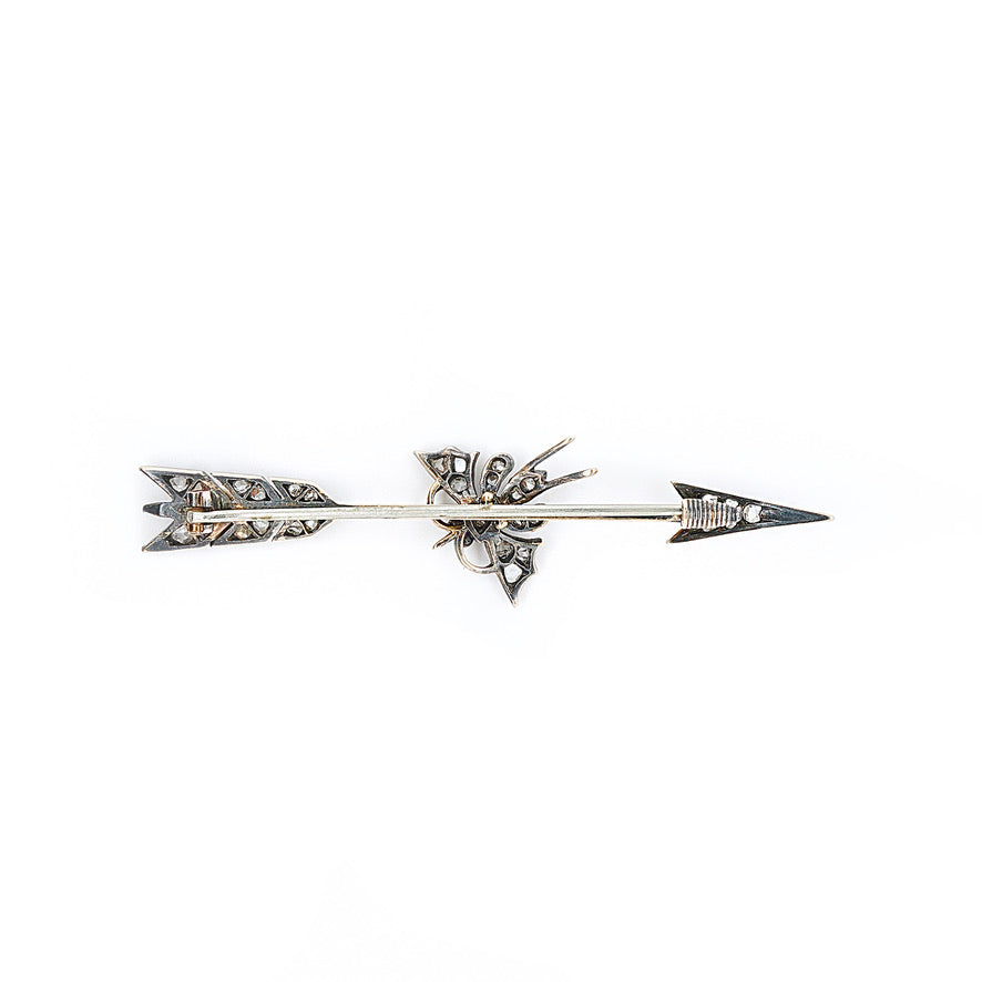 Diamond Arrow and Butterfly Brooch-Charlotte Sayers Antique Jewellery